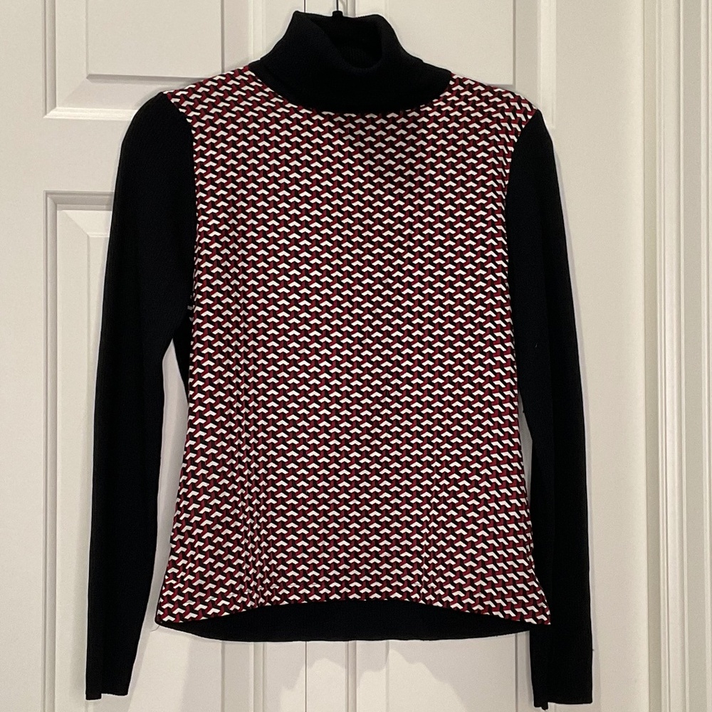 Dué Per Dué Geometric Design Turtleneck - Small - EUC